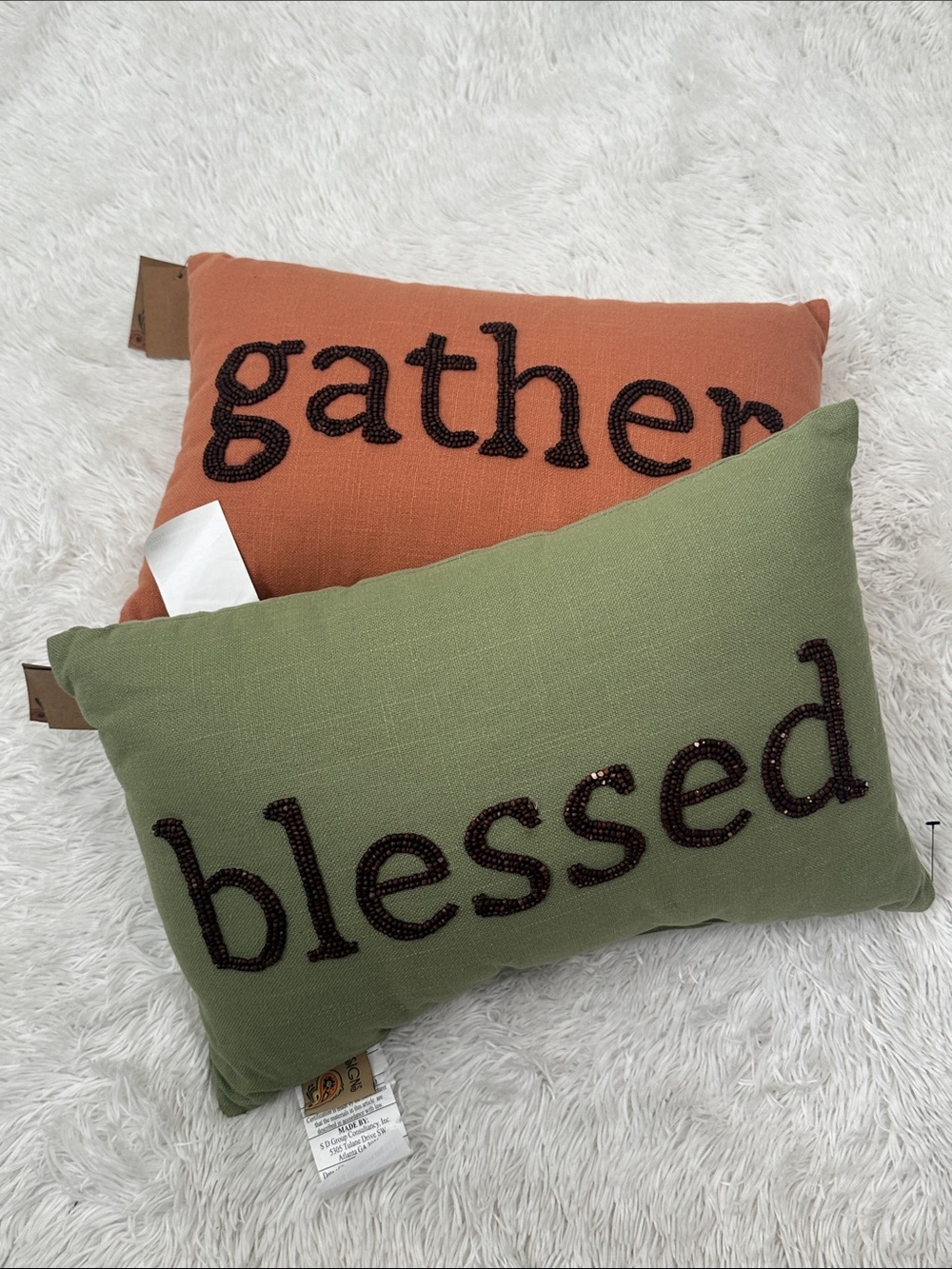 🌴 NWT Devi Designs Beaded Fall Throw Pillows